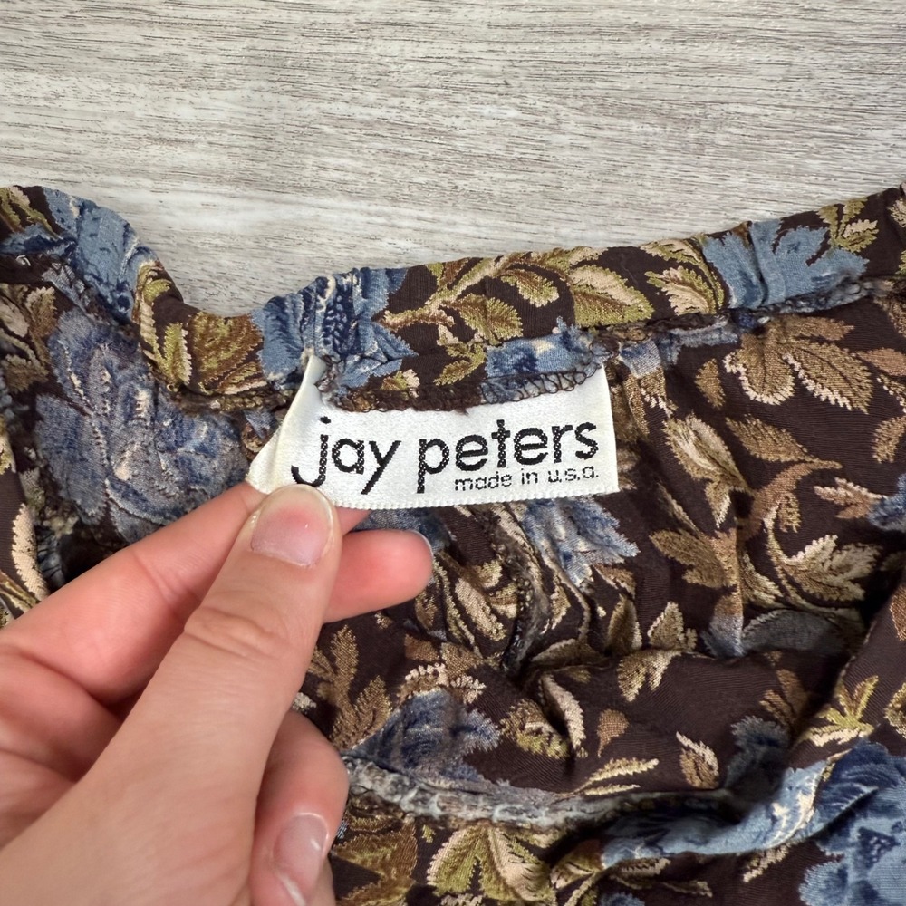 Jay Peters Floral Maxi Skirt Brown Roses Vintage Boho Cottagecore Womens Size M - Picture 4 of 7